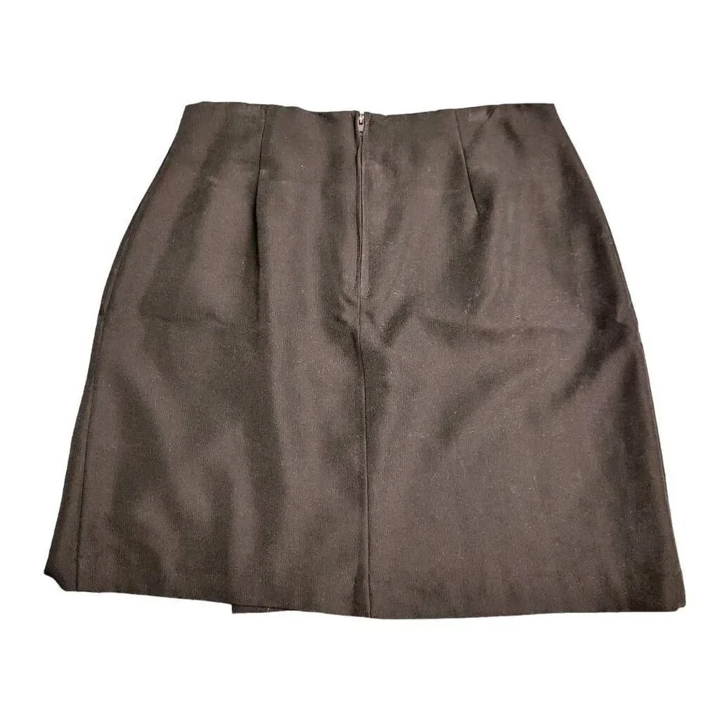 Set Black Mini Skirt & Peacock Soft Sharkbite Hem Blouse